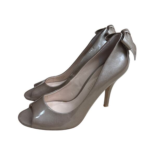 Enzo Angiolini high heel pumps dressy open toe 7M patent flirty bow high heels - Picture 3 of 9